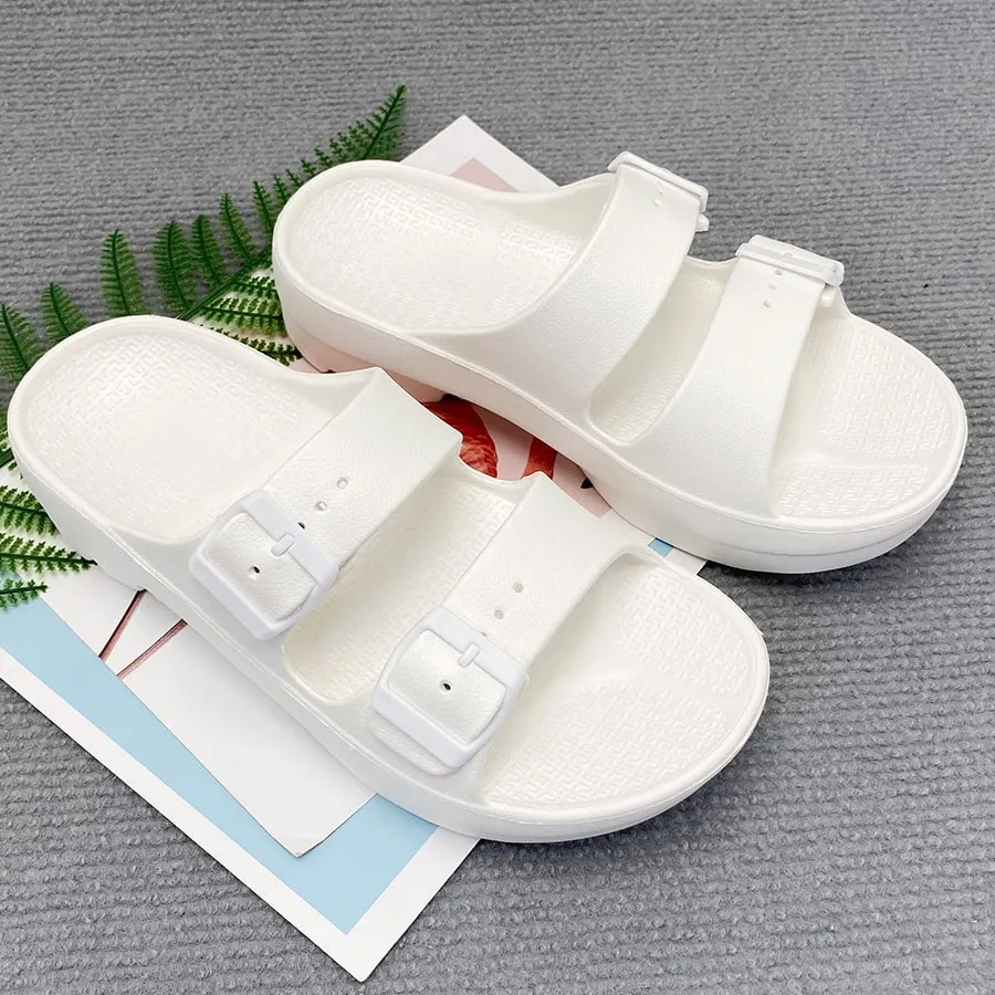 white sandals