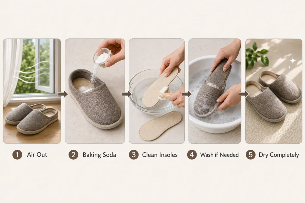 how-to-get-oder-out-of-slippers
