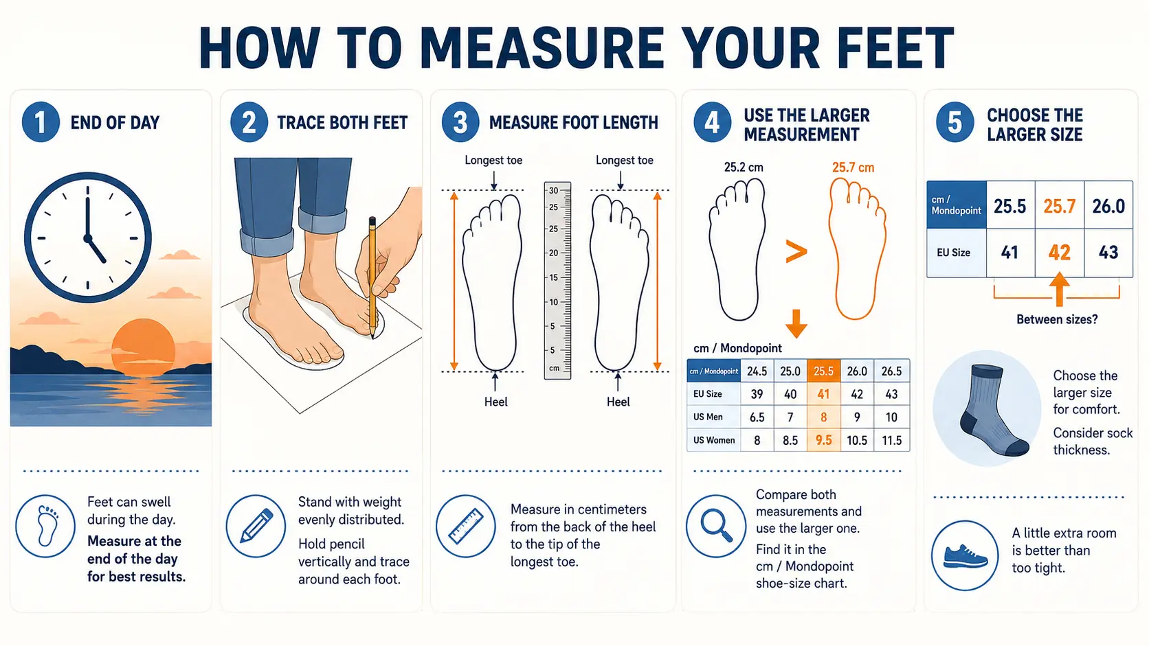 how to measure your feet