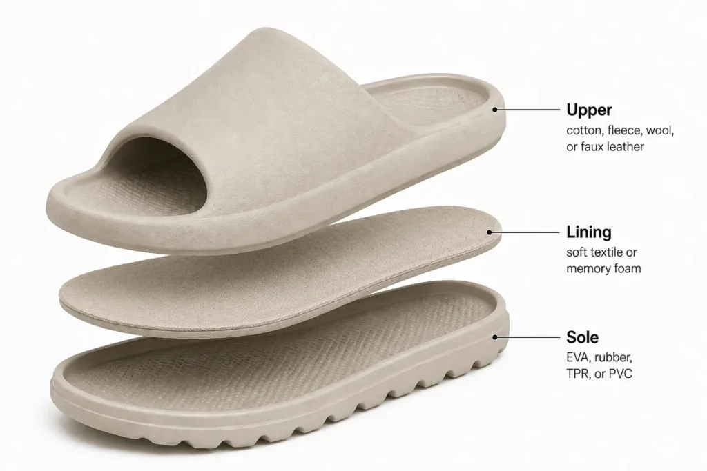 structure of slippers