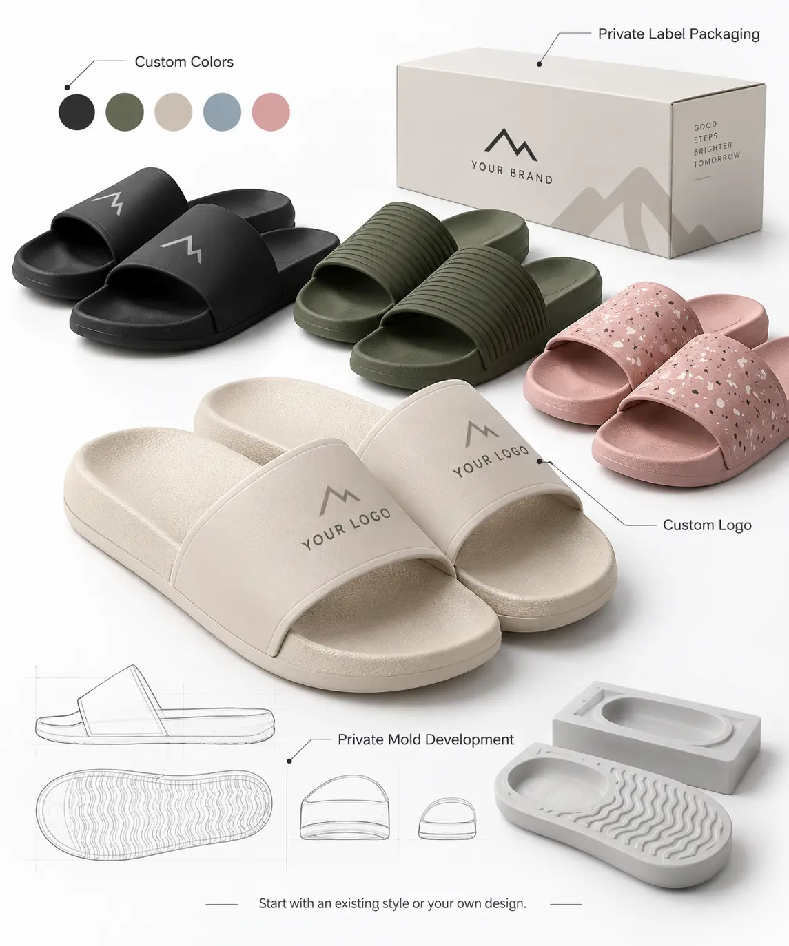 custom slides factory with logo and color options